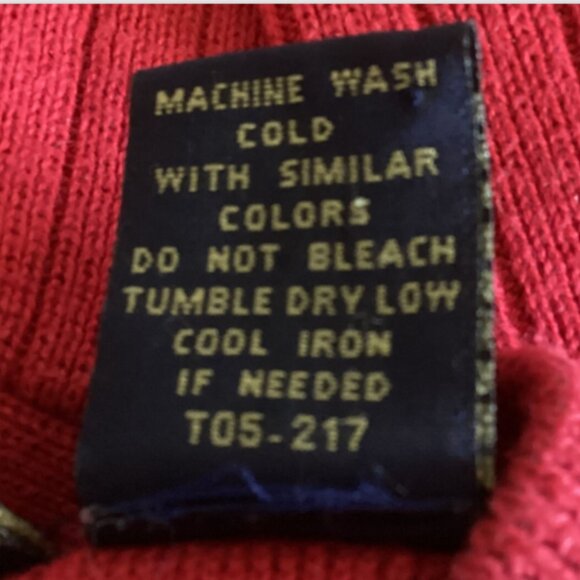 Ribbed Knit Short Sleeve Mock Neck Sweater S Red  by Laura Scott #223P - Picture 6 of 6